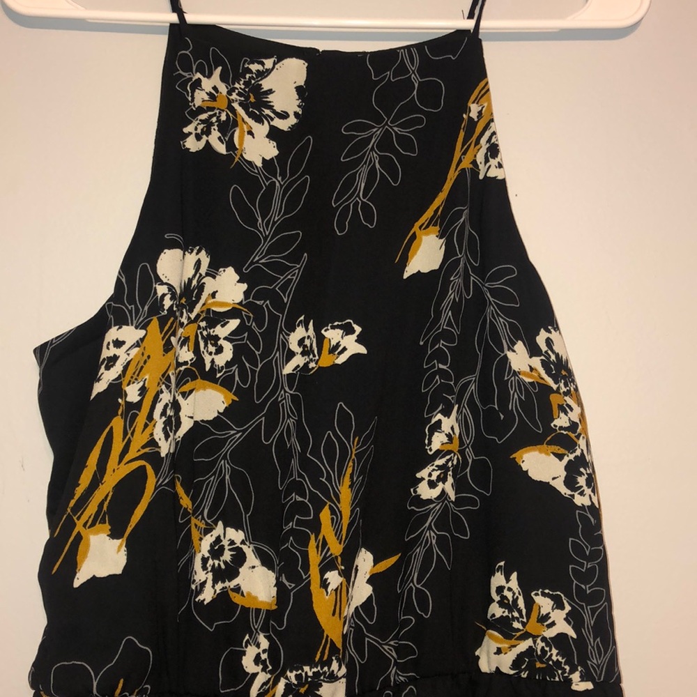 Black floral dress with pockets